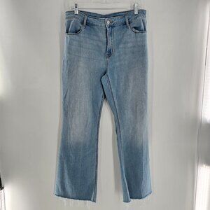 Old Navy‎ Jeans Womens 14 Blue Flare Leg High Rise Distressed Denim Stretch